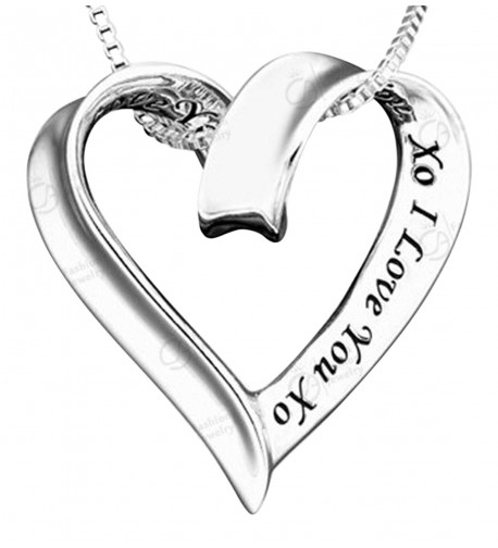 Silver Floating Heart Pendant Necklace