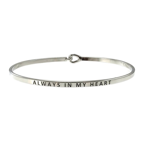 Always Inspirational Bangle Bracelet Rhodium