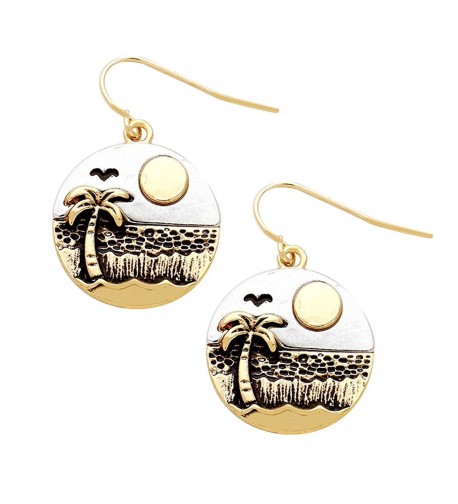 2 Tone Gold Tone Silver Tone Seagull Earrings