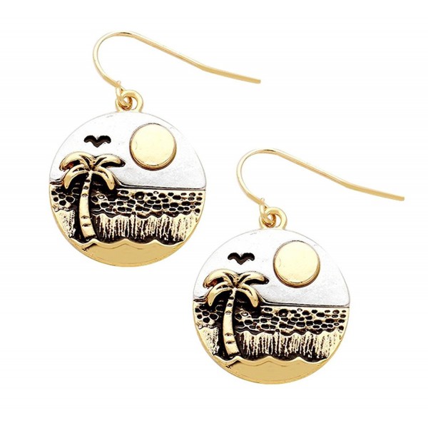 2 Tone Gold Tone Silver Tone Seagull Earrings