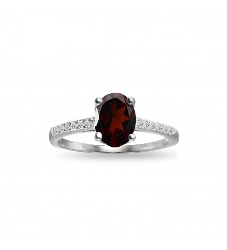 Sterling Silver Garnet White Topaz