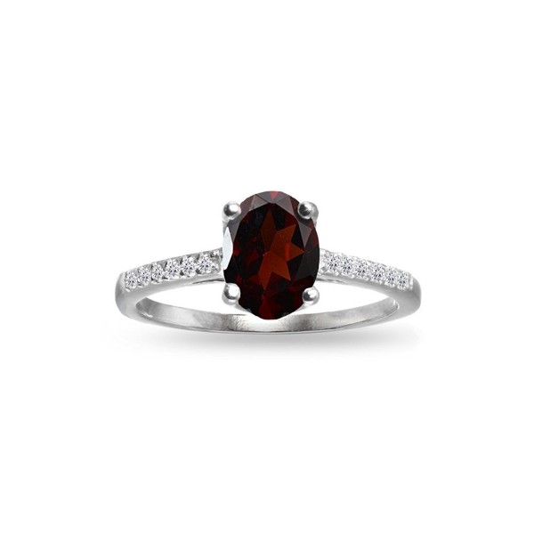 Sterling Silver Garnet White Topaz