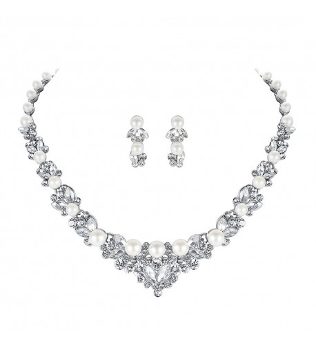 mecresh Simulated Crystal Necklace Earrings