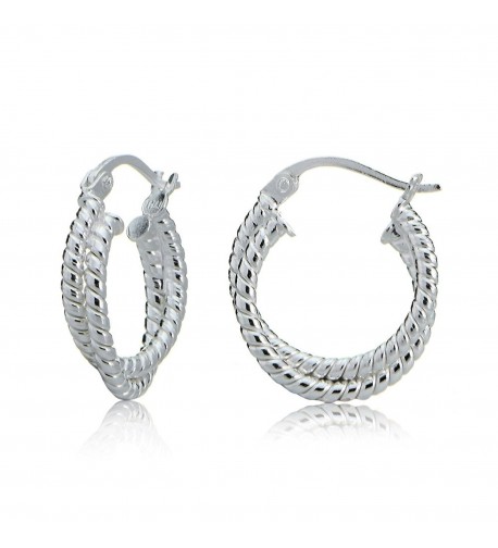 Sterling Silver Intertwining Rope Earrings