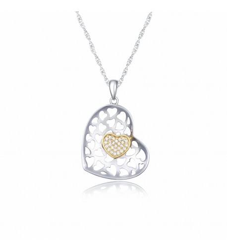 Pendant Necklace Mothers Rhodium Zirconia