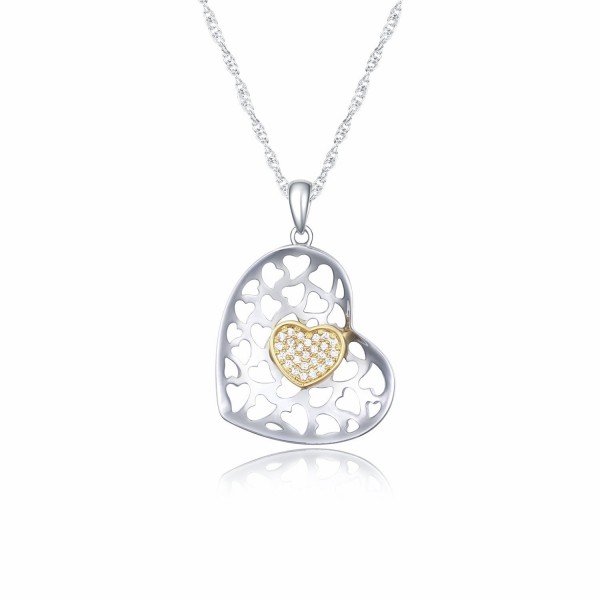 Pendant Necklace Mothers Rhodium Zirconia