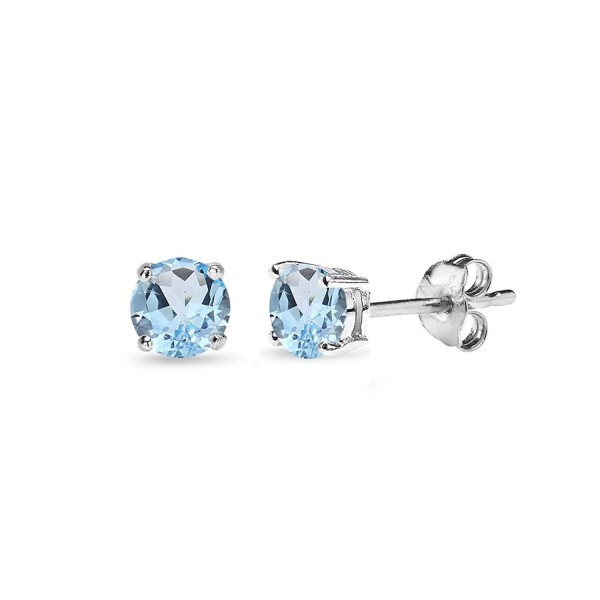 Sterling Silver Round Cut Solitaire Earrings