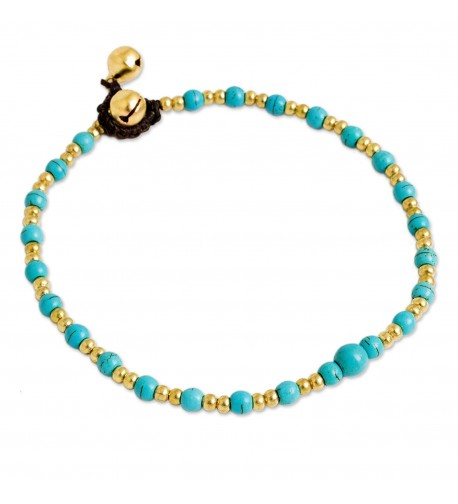 NOVICA Calcite Beaded Anklet Cheerful