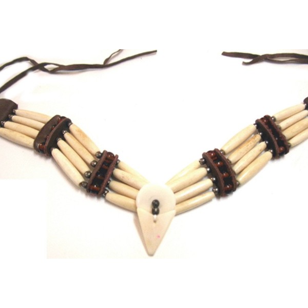 Choker Necklace Arrowhead Leather Strings