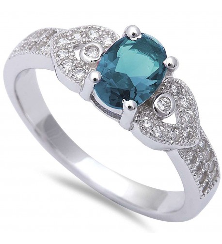 Simulated Aquamarine Zirconia Fashion Sterling