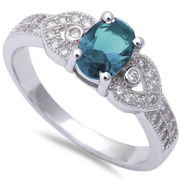 Simulated Aquamarine Zirconia Fashion Sterling