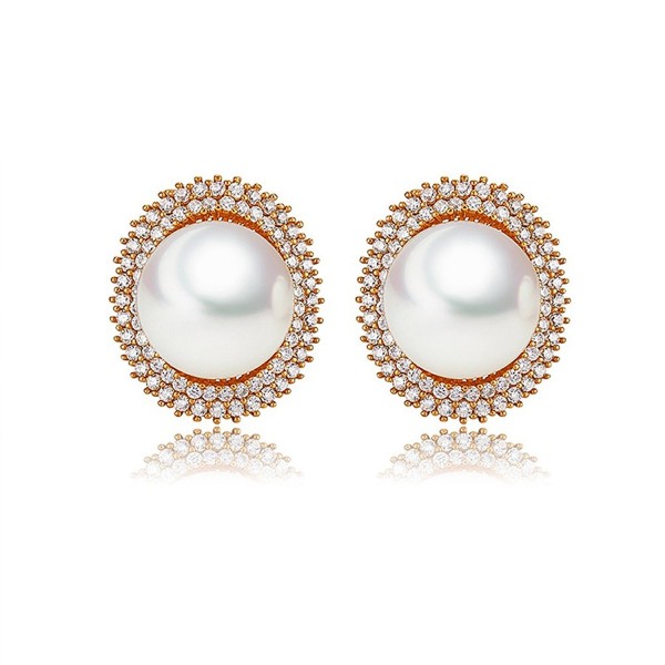 Rose Gold Plated Pearl Earrings