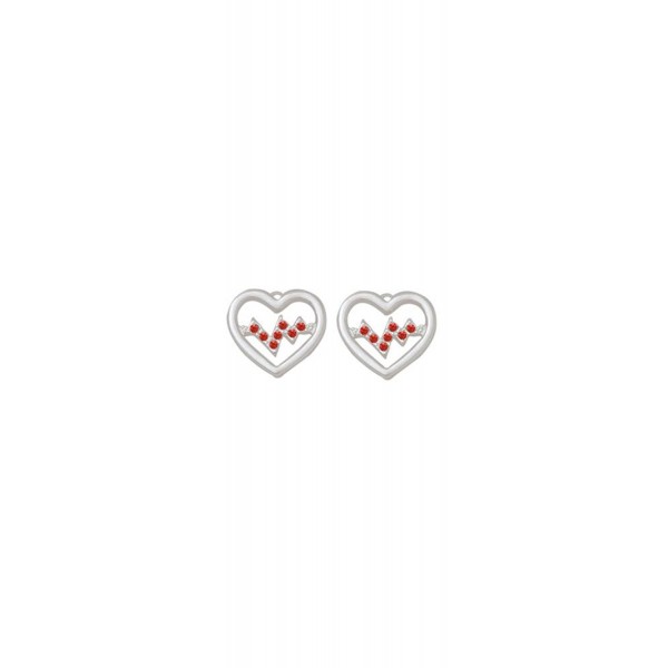 Small Red Crystal Heartbeat Earrings Small Red Crystal Heartbeat Earrings
