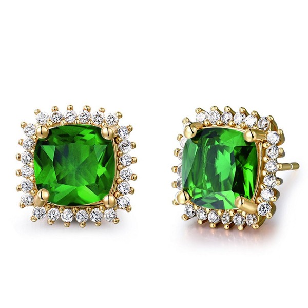 GULICX Dashing Emerald Rhinestone Earrrings