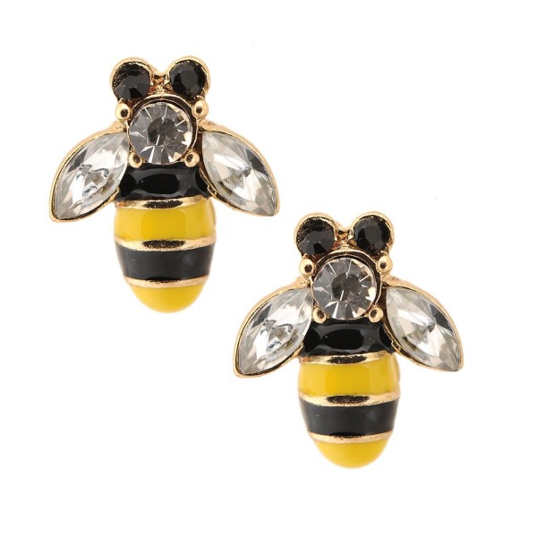 Spinningdaisy Plated Yellow Bumble Earrings