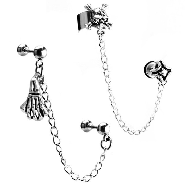 JewelrieShop Stainless Skeleton Cartilage Earrings