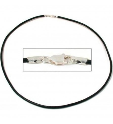 Leather Cord Necklace Black 16