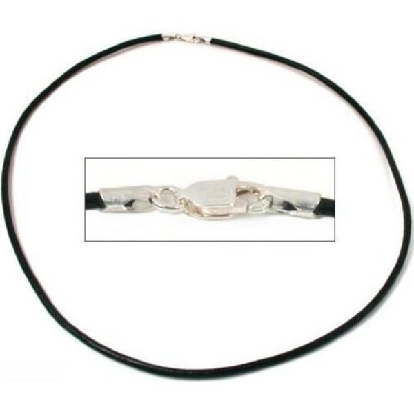 Leather Cord Necklace Black 16