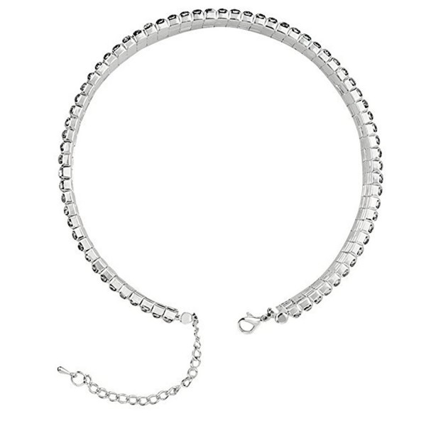 Confidanilin Rhinestone Choker Row Necklace