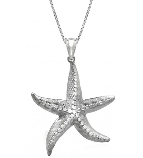 Sterling Textured Starfish Necklace Pendant