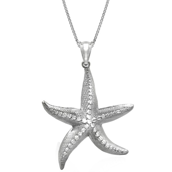 Sterling Textured Starfish Necklace Pendant