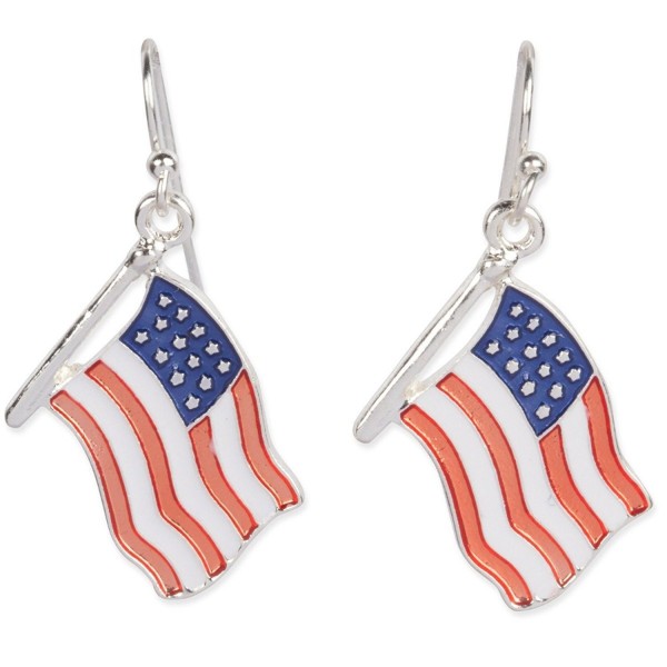 American Patriotic Dangle Earrings Enamel