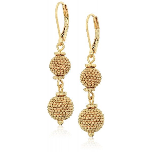 Anne Klein Gold Tone Leverback Earrings