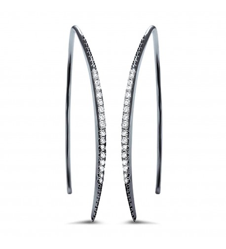 Eternity Threader Earring Rhodium Sterling