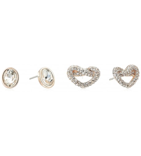 Tahari Crystal Heart Pave Earrings