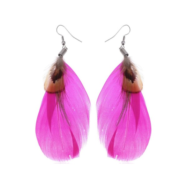 Alilang Brown Feather Dangle Earrings Alilang Brown Feather Dangle Earrings