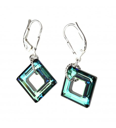 Sterling Leverback Earrings Swarovski Crystals