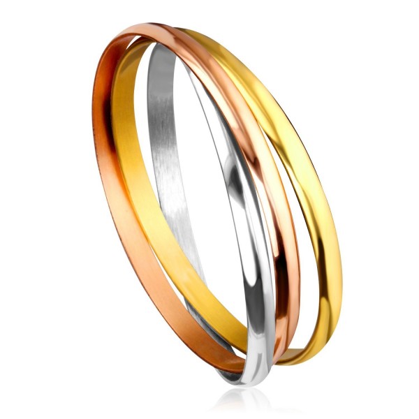 LUXUSTEEL Stackable Tri color Stainless Bracelets LUXUSTEEL Stackable Tri color Stainless Bracelets