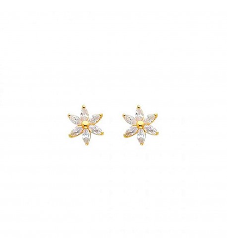 Womens Yellow Flower Earrings Screw