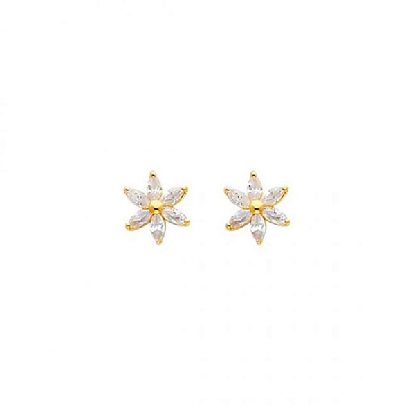 Womens Yellow Flower Earrings Screw