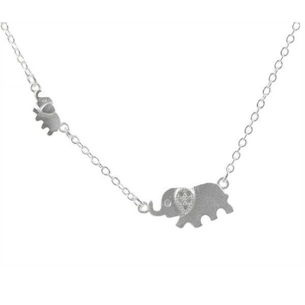 Sterling Silver Elephant Pendant Necklace