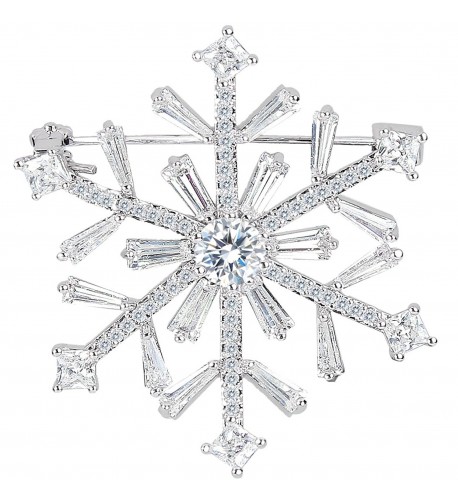 EleQueen Womens Silver tone Zircon Snowflake