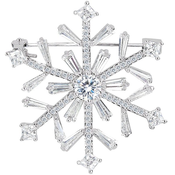 EleQueen Womens Silver tone Zircon Snowflake