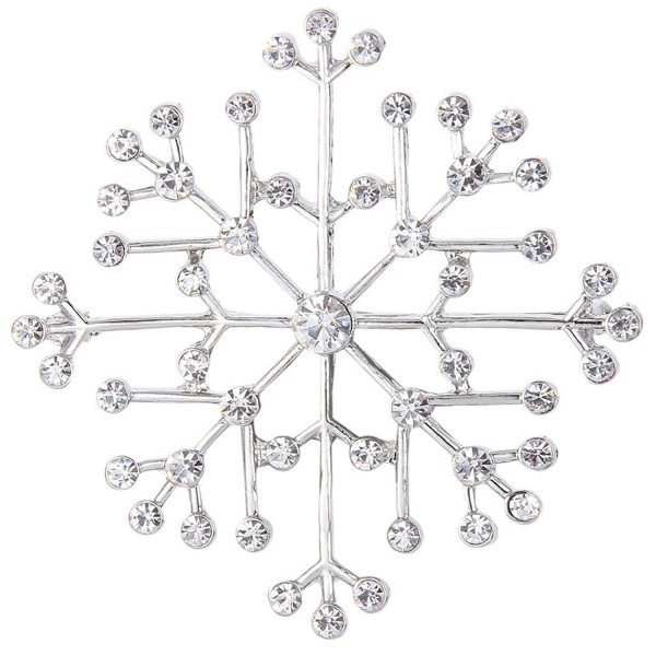 EVER FAITH Silver Tone Austrian Snowflake EVER FAITH Silver Tone Austrian Snowflake