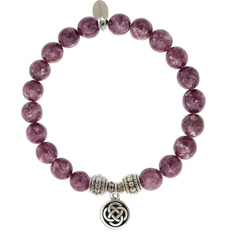 EvaDane Natural Lepidolite Gemstone Bracelet