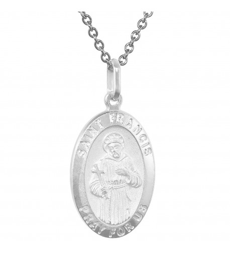 Sterling Silver Francis Medal Necklace