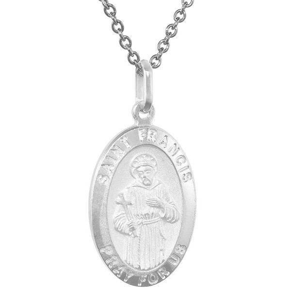 Sterling Silver Francis Medal Necklace