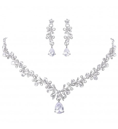 LILIE WHITE Crystal Necklace Earrings