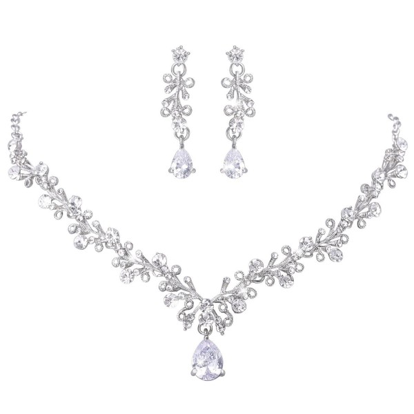 LILIE WHITE Crystal Necklace Earrings