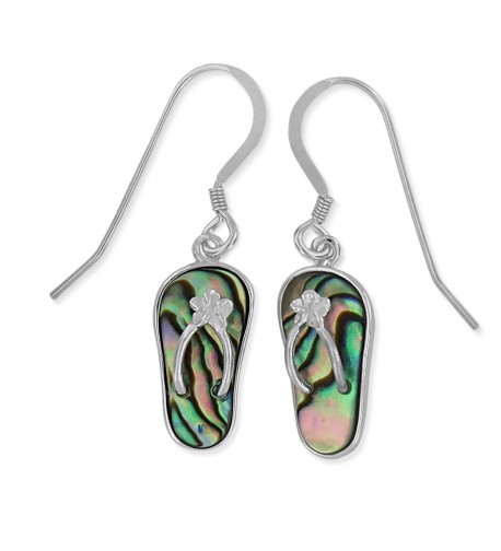 Sterling Silver Abalone Slipper Earrings