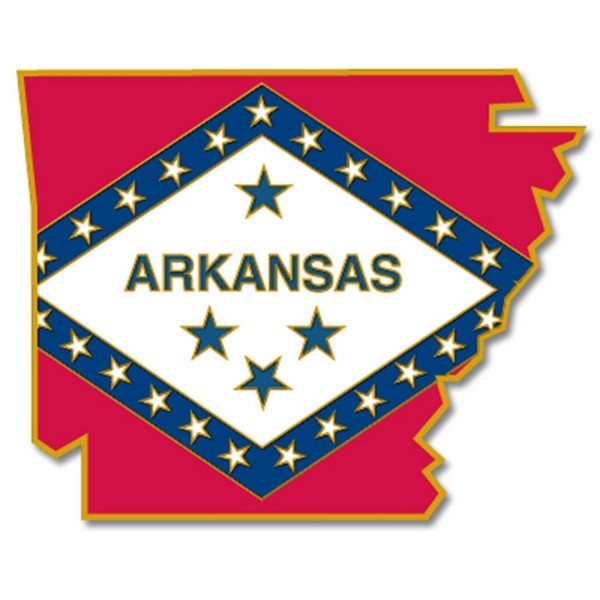 PinMarts State Shape Arkansas Flag