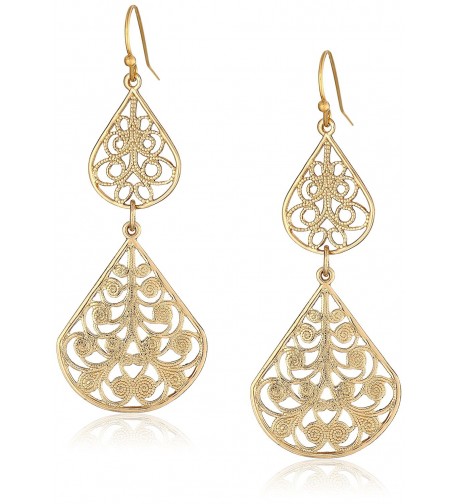 1928 Jewelry Gold Tone Filigree Earrings