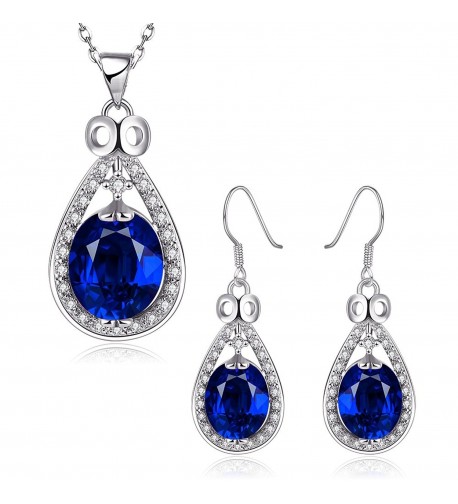 iCAREu Platinum Teardrop Earrings Necklace