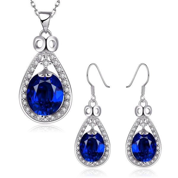 iCAREu Platinum Teardrop Earrings Necklace