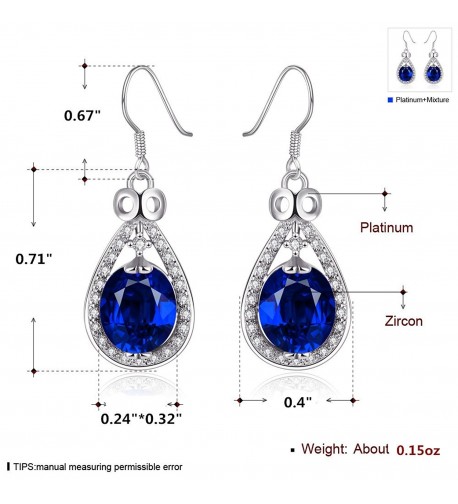Platinum Plated Teardrop Navy Blue Zircon Jewelry sets for Women ...