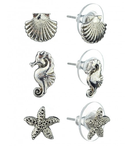 Nautical Starfish Seahorse Seashell Silver Tone